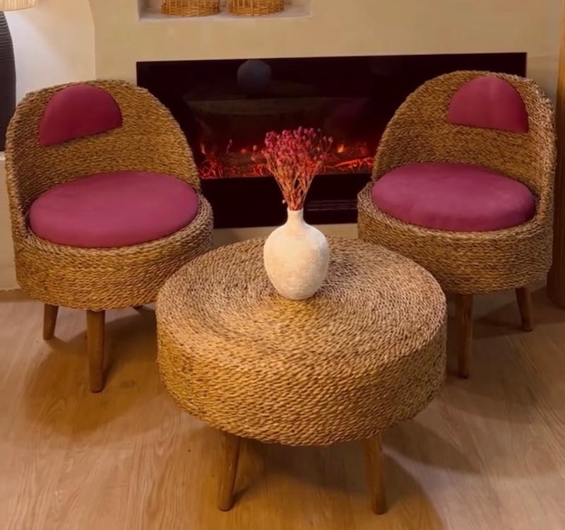 ست میز و صندلی حصیری