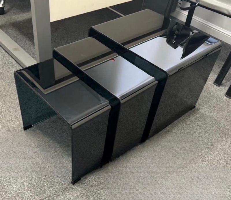 عسلی شیشه ای دودی