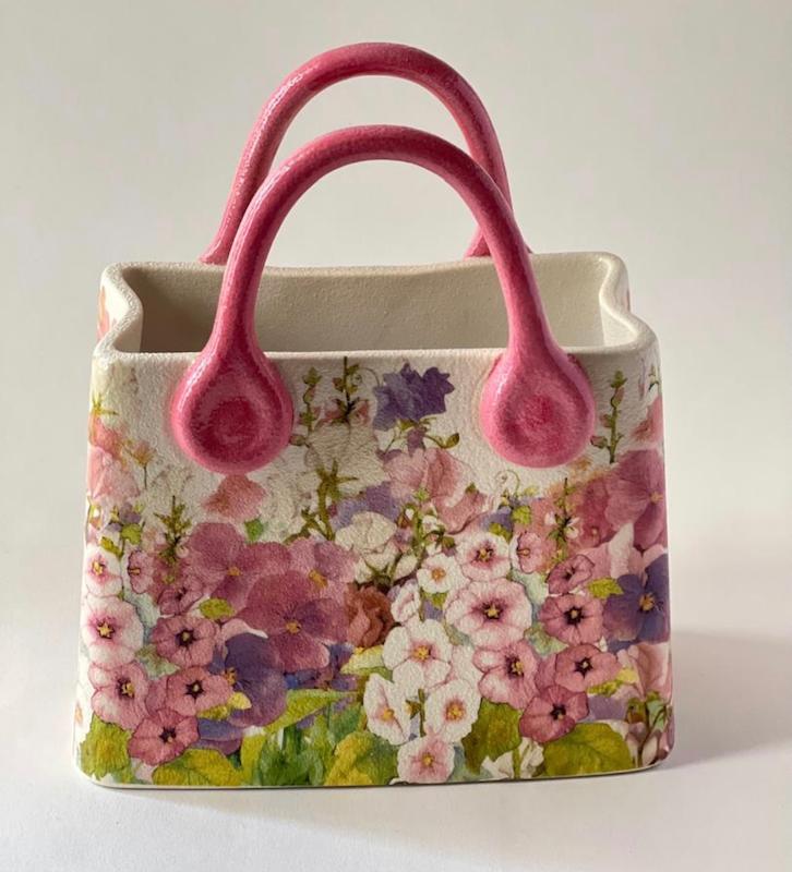 گلدان کیفی گلدار