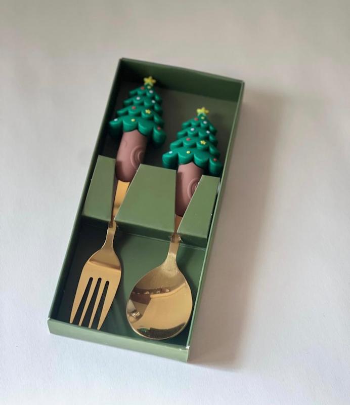 پک دوتایی قاشق و چنگال کاج