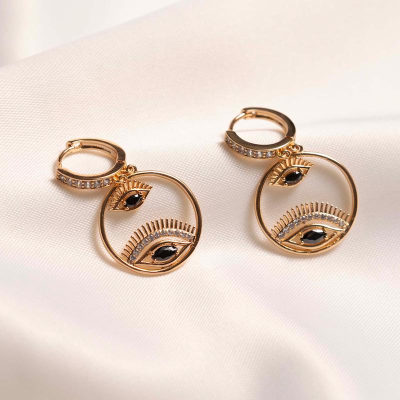 گوشواره حلقه ای مدل چشم کد 1010
