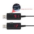 کابل افزاینده ولتاژ USB ۵ ولت به ۹ و ۱۲ ولت با نمایشگر