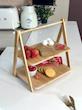 استند دو طبقه چوبی آشپزخانه