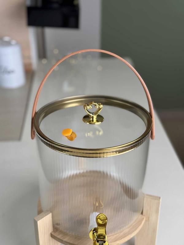 کلمن پیرکس پایه دار دسته چرمی