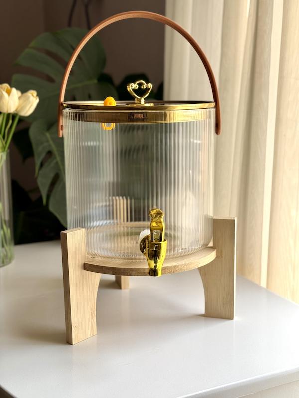 کلمن پیرکس پایه دار دسته چرمی