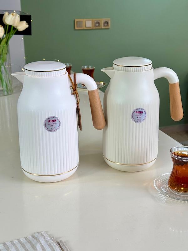 فلاسک دسته بامبو جرمکس شیشه صورتی 