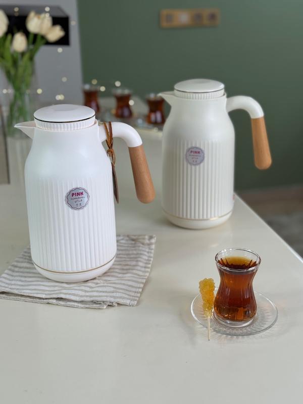 فلاسک دسته بامبو جرمکس شیشه صورتی 
