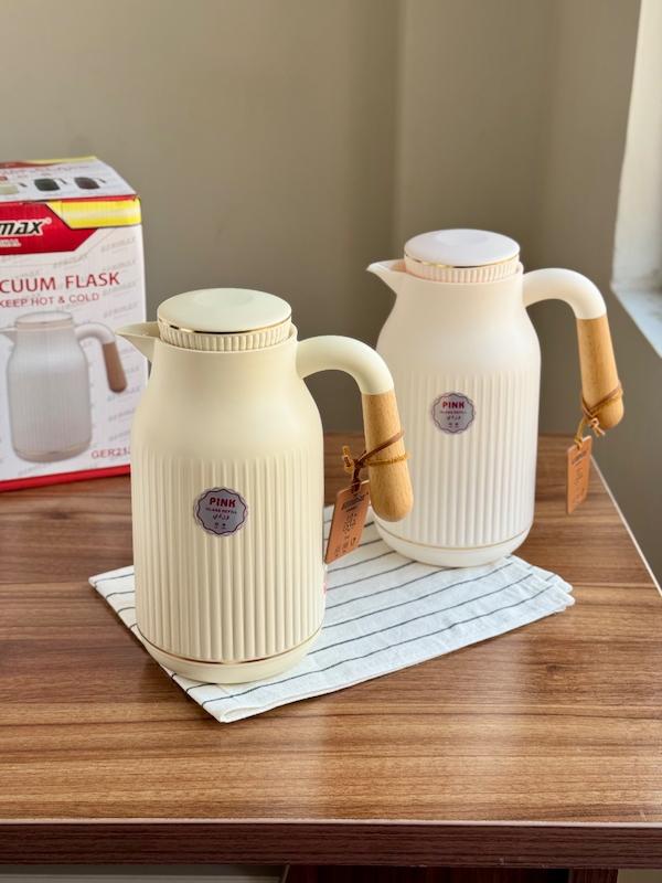 فلاسک دسته بامبو جرمکس شیشه صورتی 