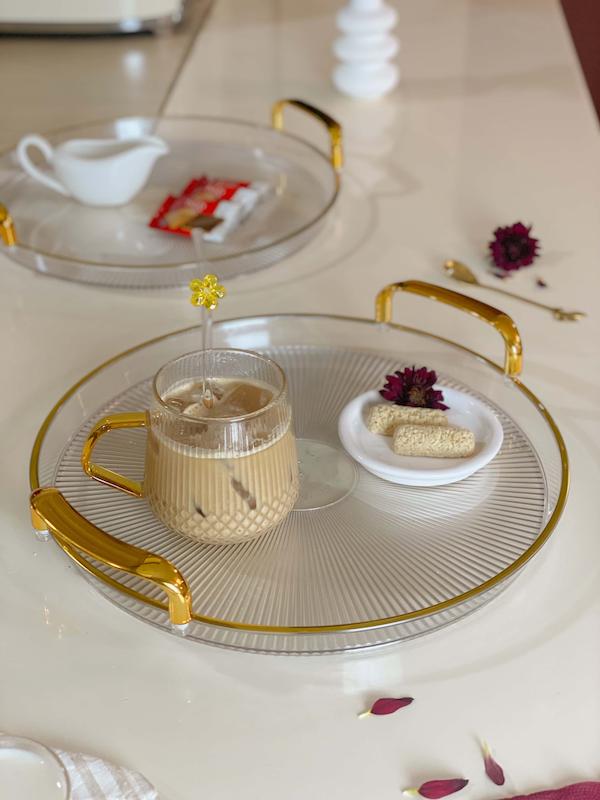 سینی اکرولیک شفاف دایره ای 