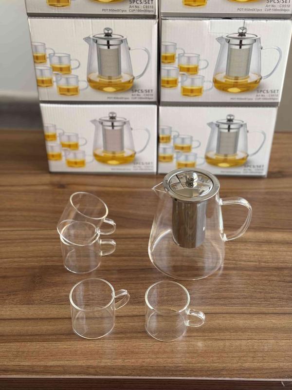 کتری پیرکس به همراه فنجون