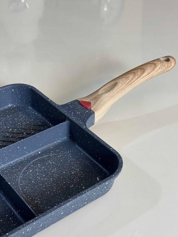 ماهیتابه گریل سه خونه ضخیم