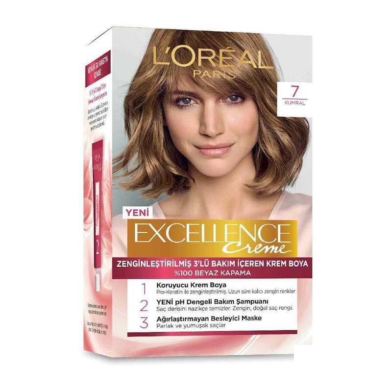 رنگ ‌موی شماره 7 لورال loreal سری Excellence