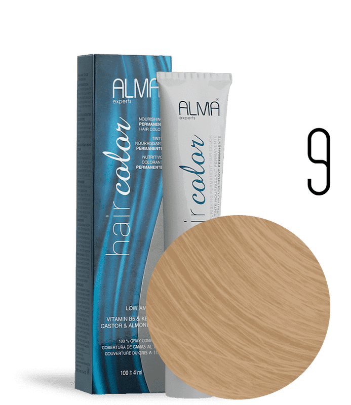 رنگ مو آلما شماره 9 بلوند خیلی روشن حجم ۱۰۰میل