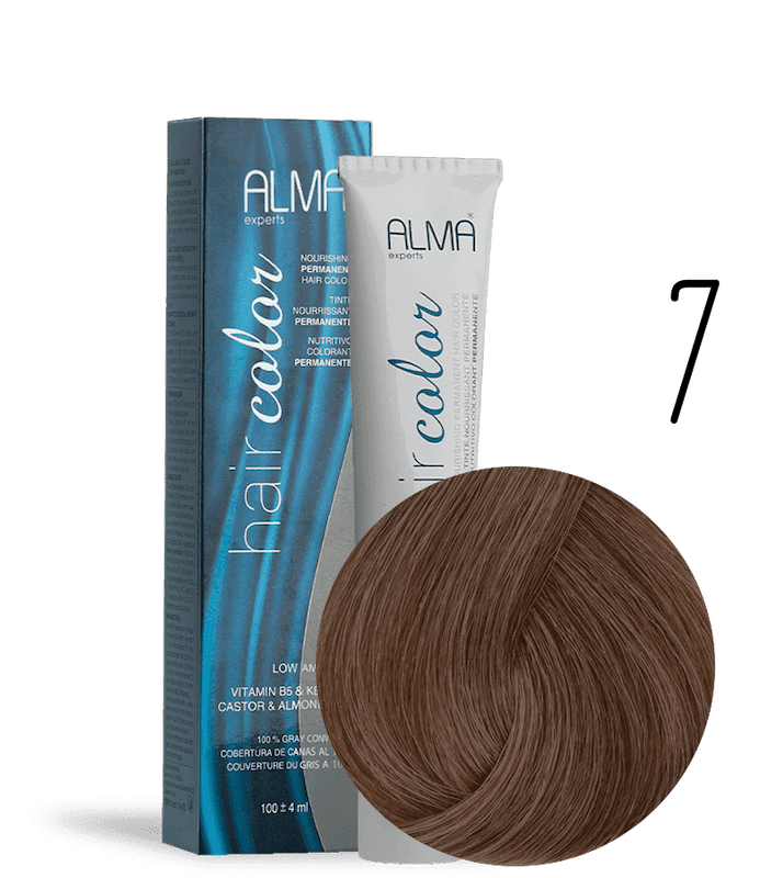 رنگ مو آلما شماره 7بلوند متوسط حجم ۱۰۰میل