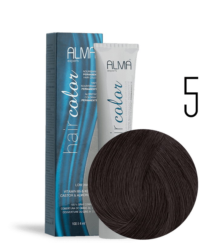 رنگ مو آلما شماره 5 قهوه ای روشن حجم ۱۰۰میل