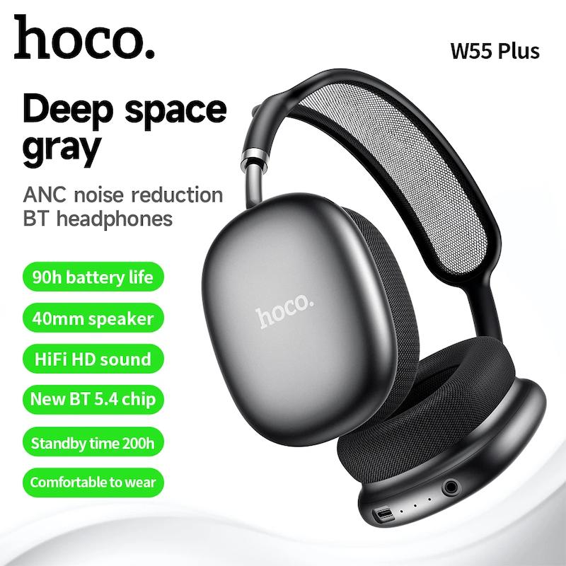هدفون بلوتوثی با قابلیت اتصال رم و 90h پخش مدل Hoco W55 (نسخه اورجینال وارداتی)