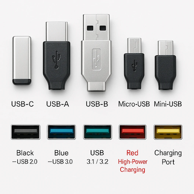  همه چیز درباره سری‌های USB و معنی رنگ‌ها؛ راهنمای کامل انتخاب کابل مناسب