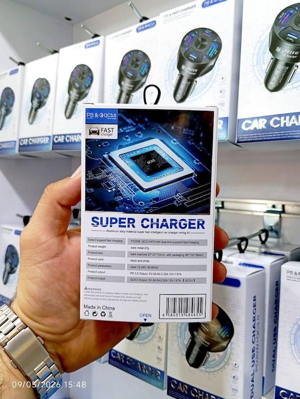 شارژر فندکی ماشین فست شارژ چند پورت با خروجی Type-C PD و USB | کیفیت درجه یک