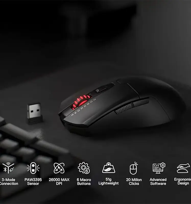موس بی سیم گیمینگ ردراگون FYZU M995 Pro