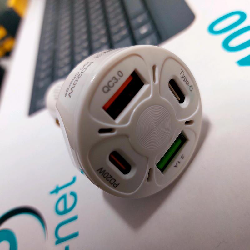 شارژر فندکی ماشین فست شارژ چند پورت با خروجی Type-C PD و USB | کیفیت درجه یک