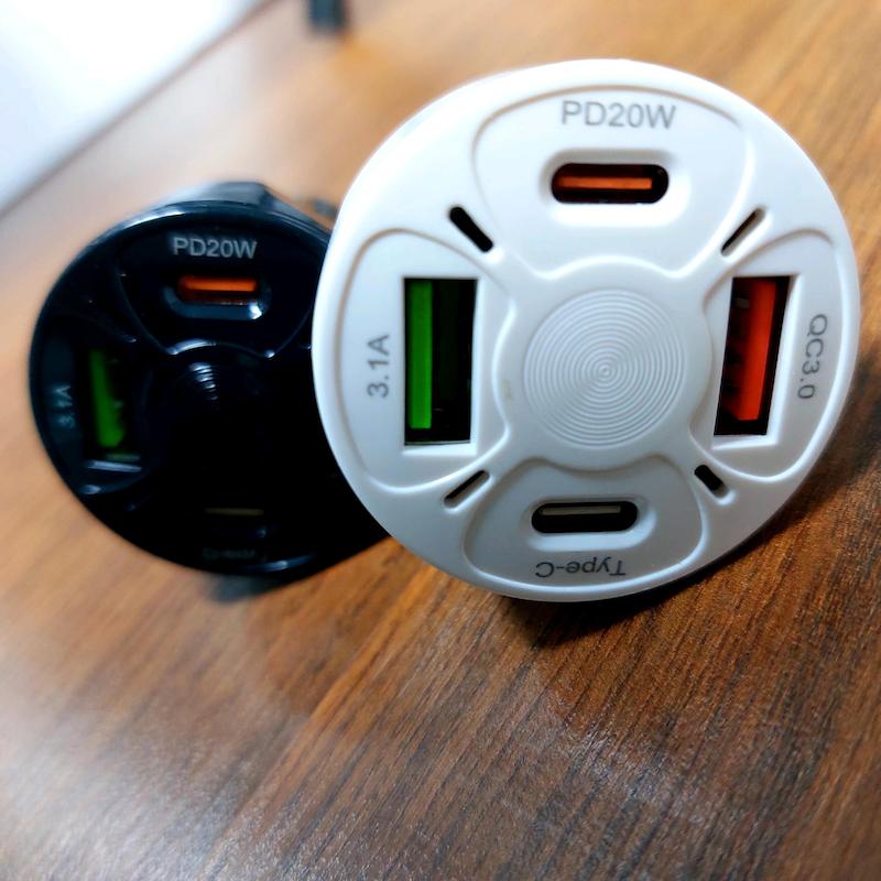 شارژر فندکی ماشین فست شارژ چند پورت با خروجی Type-C PD و USB | کیفیت درجه یک