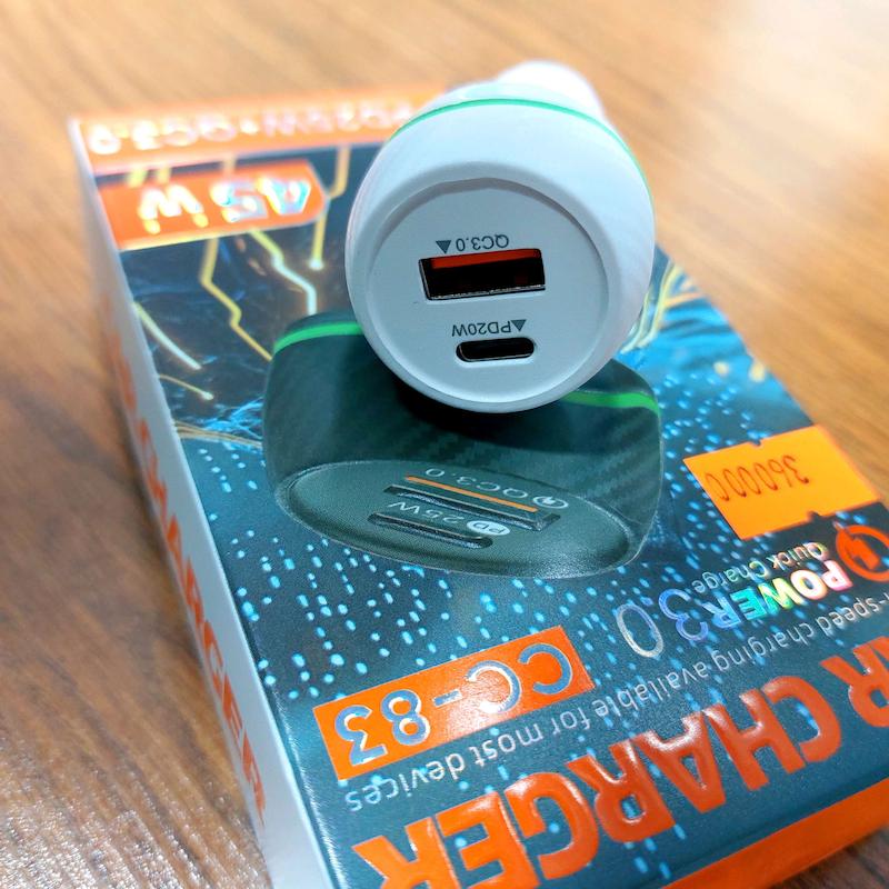 خرید شارژر فندکی ماشین CC_83 | پورت PD و USB