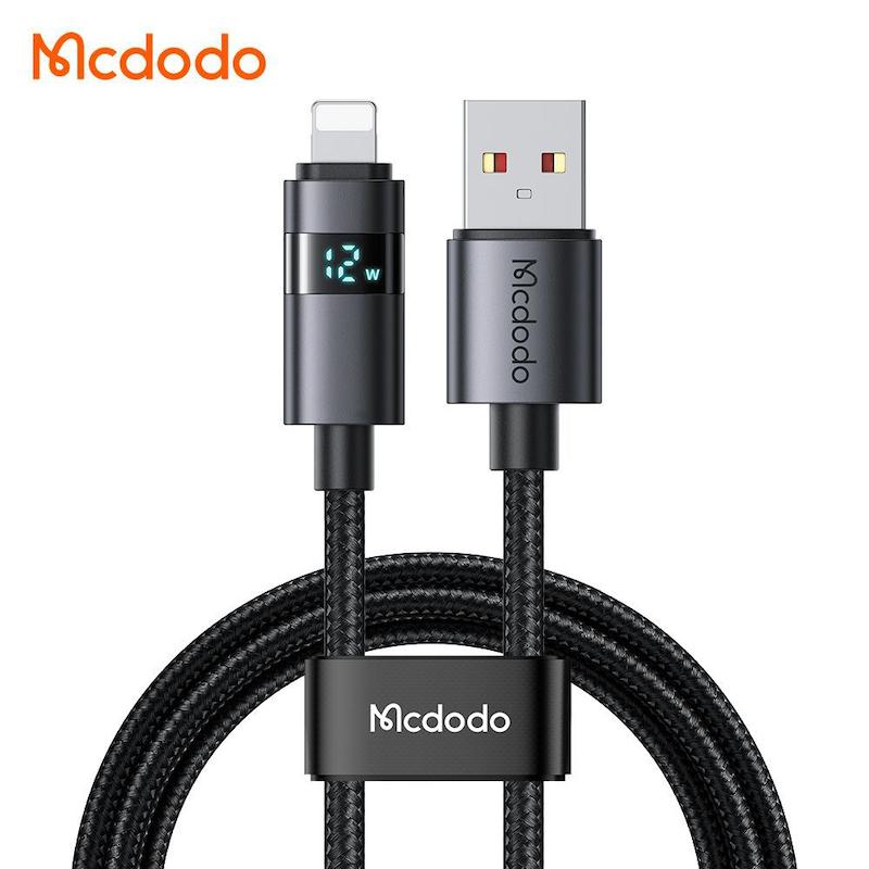 کابل شارژ سریع USB به لایتنینگ 3 آمپر مک دودو مدل MCDODO CA-6490 نمایشگر دیجیتال طول 1.2متر باگارانتی ۶ماهه