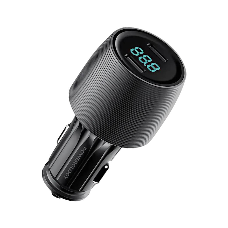 شارژر فندکی پاورولوژی مدل ولاکس Powerology Velox 66W Dual-Port Car Charger