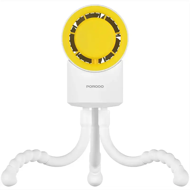 پنکه شارژی پورودو Porodo مدل PDF35AWH با پایه انعطاف پذیر | Porodo Lifestyle Coolflex Mini Handheld Fan pdf35awh