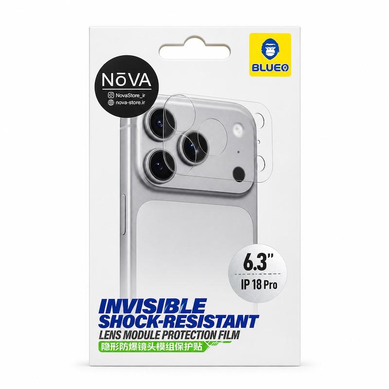 محافظ دور لنز دوربین Blueo برای آیفون ۱۸ پرو و ۱۷پرو برند بلو اورجینال | Blueo Invisible Shock-resistant Lens Module Protection Film for iPhone 17Pro-8Pro