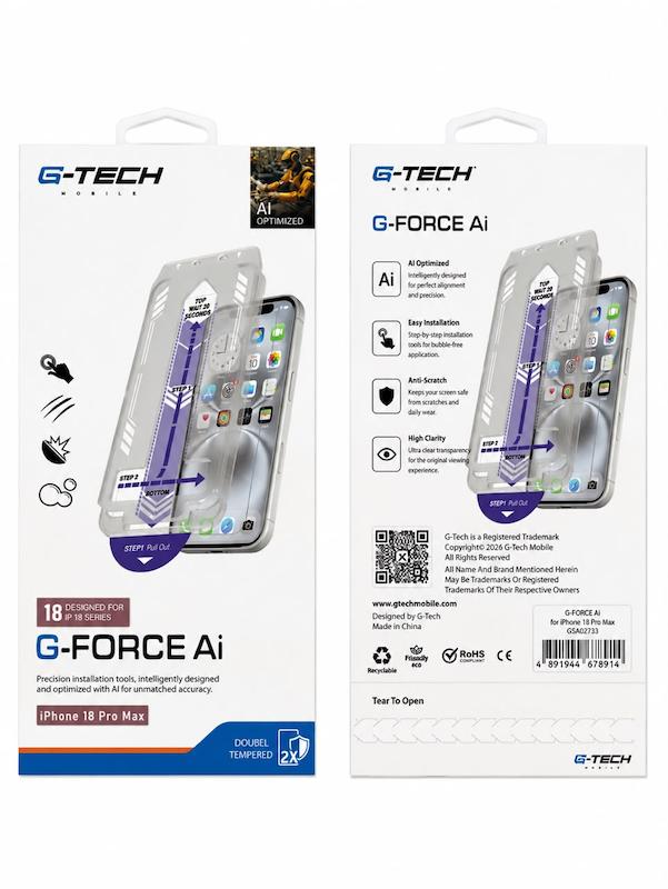 گلس بدون حاشیه جی تک آیفون 18 پرو G-TECH G-FORCE Ai