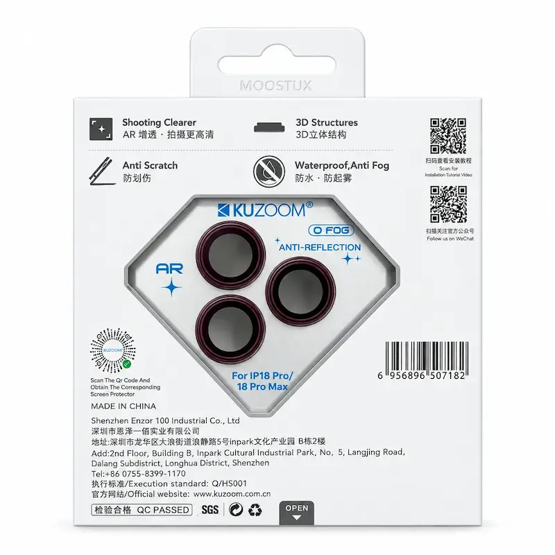 محافظ لنز کوزوم اچ دی پلاس برای ۱۸ پرو و ۱۸پرومکس | KUZOOM LENS PROTECTOR 18PRO & 18PROMAX