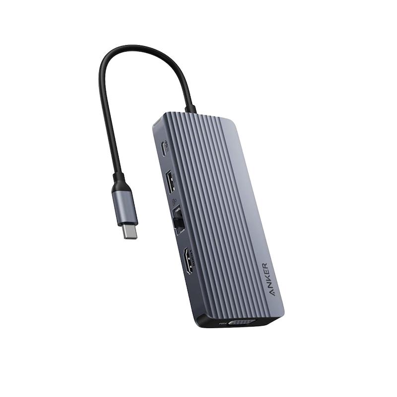هاب انتقال اطلاعات 10 پورت انکر Anker USB-C Hub 10-in-1 Dual Display مدل A83C2