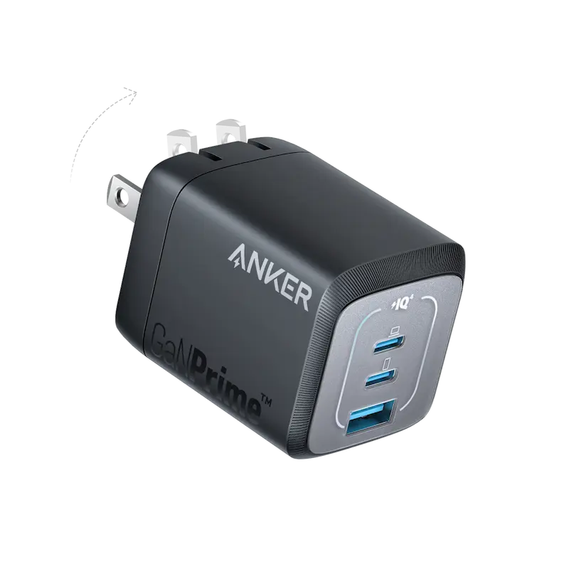 شارژر Anker Prime 67W GaN سه پورت و دوپین سریع و قدرتمند