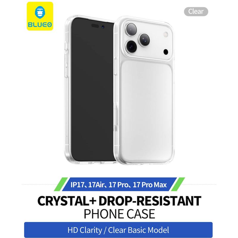  قاب بلو کریستالی  Blueo Crystal Drop Resistance No Magnetic Iphone 17