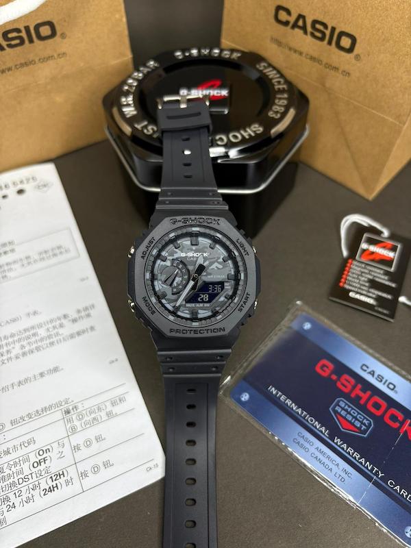 ساعت کاسیو جیشاک مدل Casio GA-2100CA-8AER   مشکی کیفیت سوپر مستر کوالیتی
