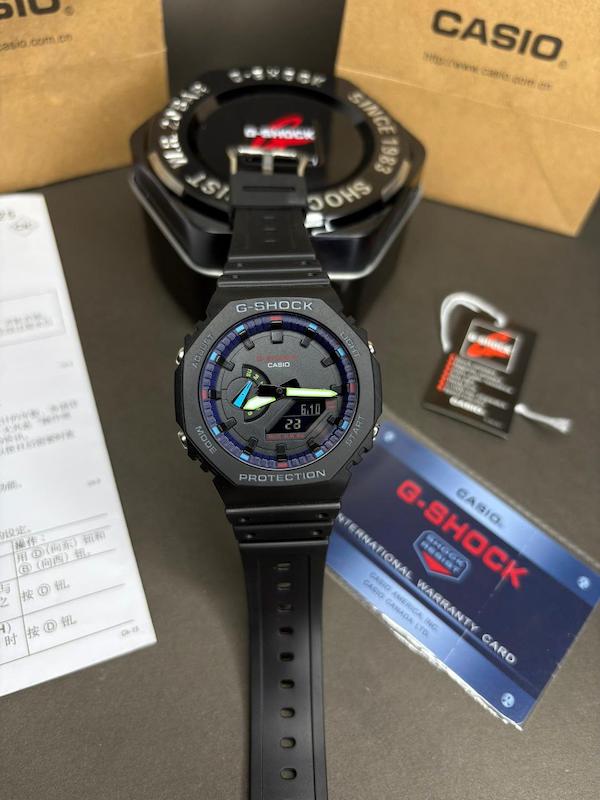 ساعت کاسیو جیشاک مدل Casio GA-2100VB-1A   مشکی کیفیت سوپر مستر کوالیتی