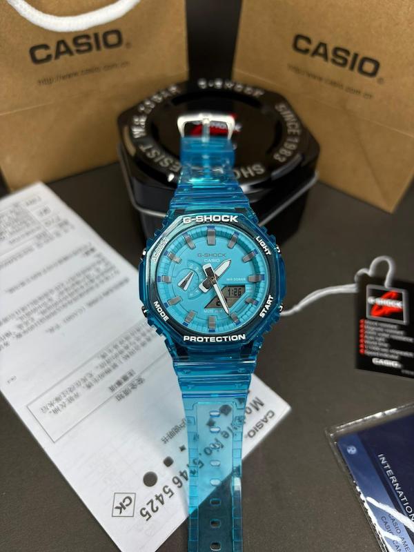 ساعت کاسیو جیشاک مدل Casio GMA-S2100SK-2A   شیشه ای تیفانی کیفیت سوپر مستر کوالیتی