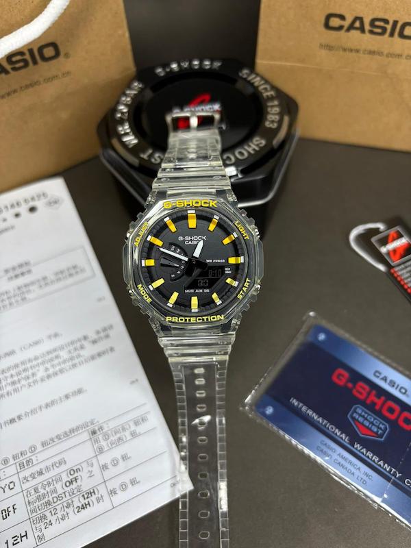 ساعت کاسیو جیشاک مدل Casio Ga-2100-YB  کریستالی کیفیت سوپر مستر کوالیتی