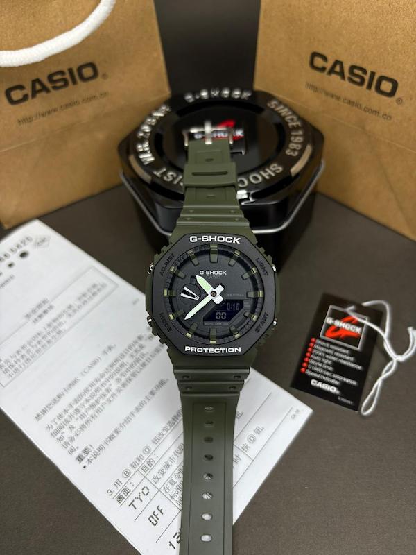 ساعت کاسیو جیشاک مدل CASIO G-SHOCK GA-2110SU-3A  سبز ارتشی کیفیت سوپر مستر کوالیتی