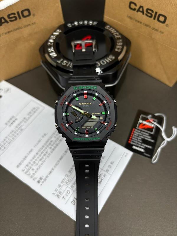 ساعت کاسیو جیشاک مدل Casio G-Shock GA-2100TH-1A  مشکی طرح گوچی کیفیت سوپر مستر کوالیتی