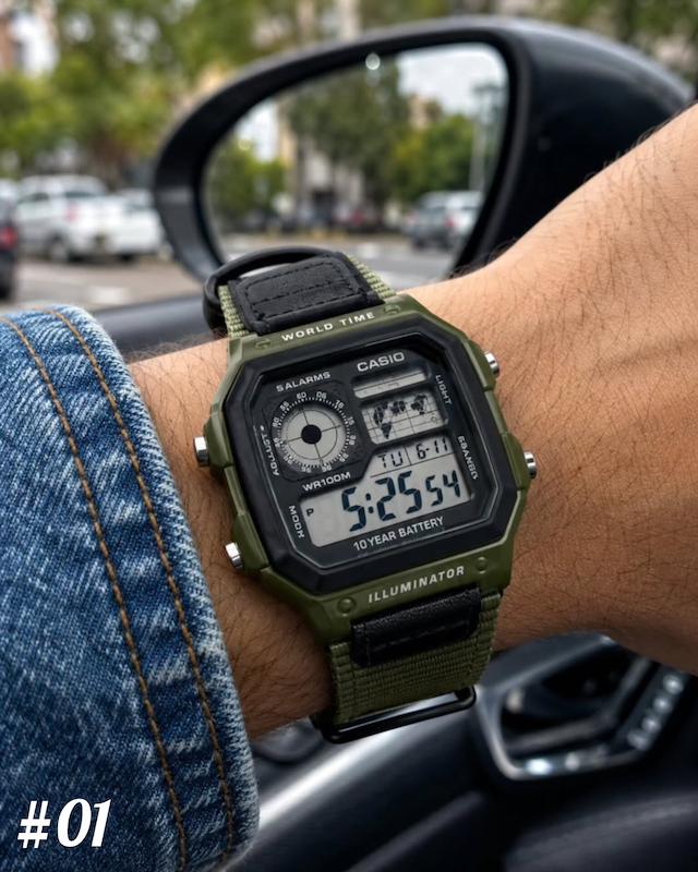 ساعت کاسیو بند برزنتی مدل AE-1200WH 