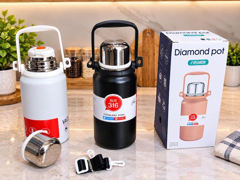 فلاکس Diamond pot    ✅️ ۱  لیتر  sus  