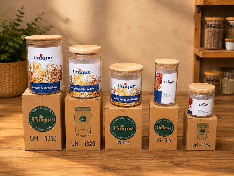 یونیک ادویه  با درب بامبو واشر دارتک جعبه 