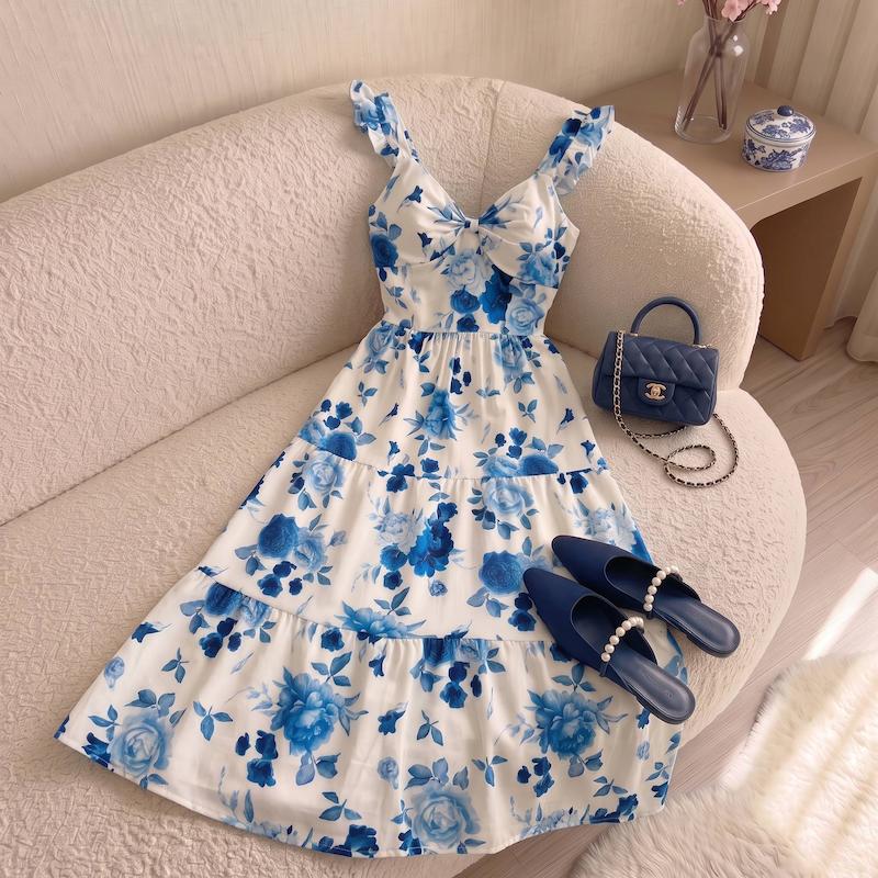 پیراهن حلقه ای جلو پاپیونی