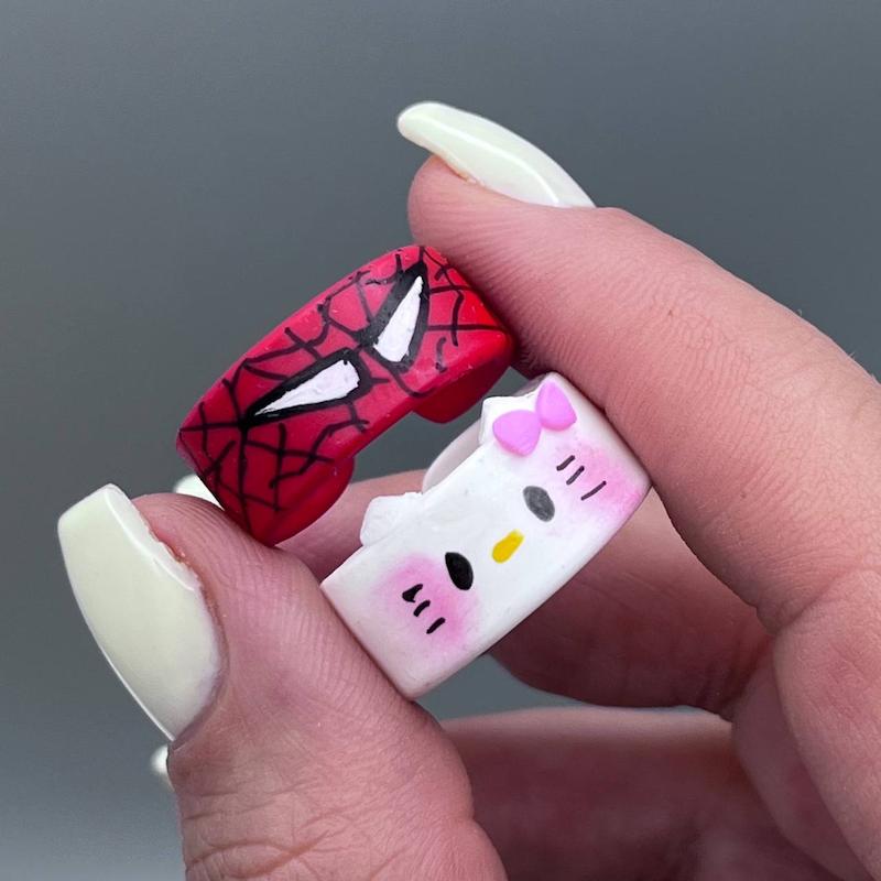 انگشتر کاپلی ست خمیری طرح کیتی و اسپادرمن