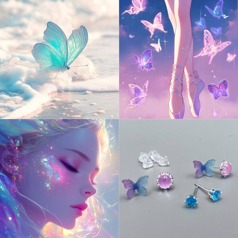 پک گوشواره پینترستی کیوت پروانه