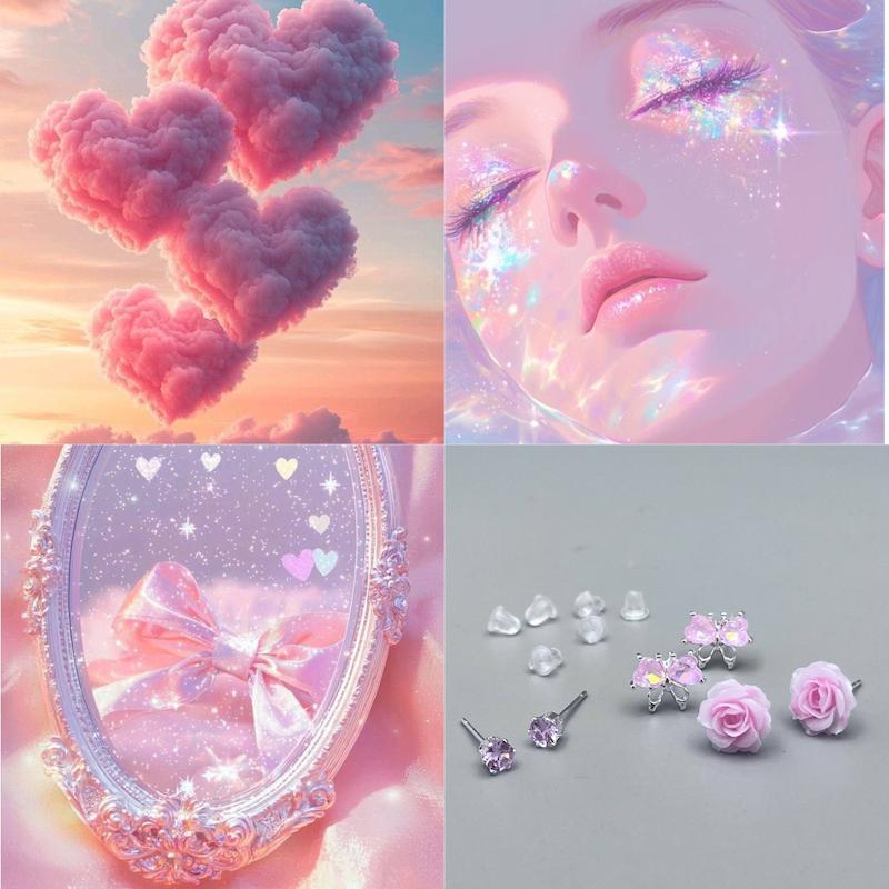 پک گوشواره پینترستی کیوت صورتی