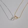 گردنبند زنانه طرح قلب پیچی و زنجیر ماری ترند