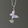 گردنبند پینترستی طرح پروانه آویز دار بنفش